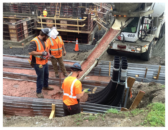 HM Lopes crew working on installing underground utility lines