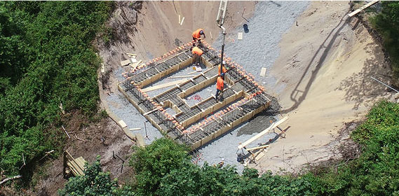 Concrete pour at educational campus